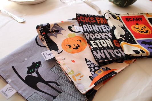 4 Serviettes de table doublées Halloween