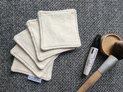 Trio of 5 organic washable wipes + pouch + washing net